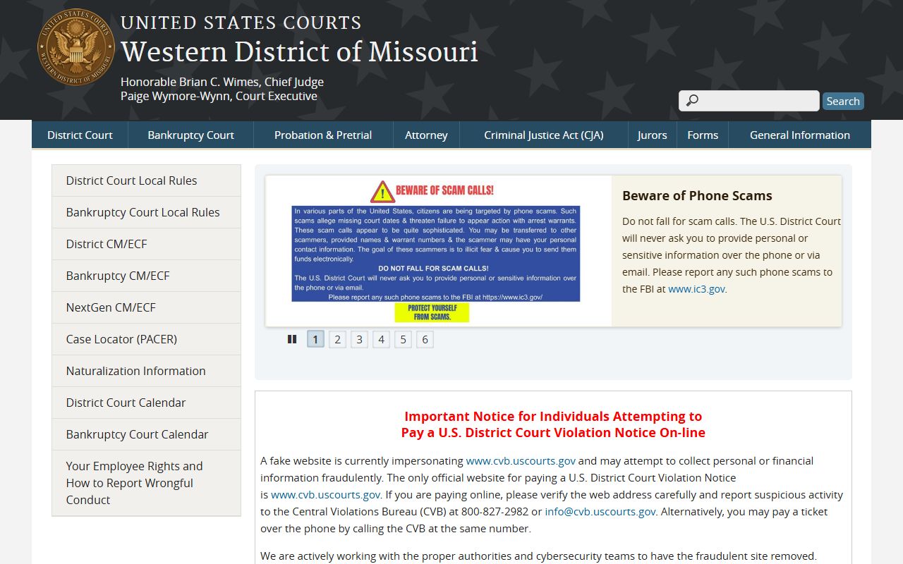 Nodaway County Circuit Court records Western District of Missouri federal court homepage