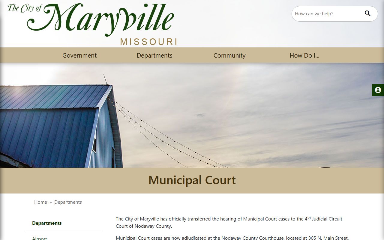 Nodaway County court dockets Maryville municipal court transfer notice