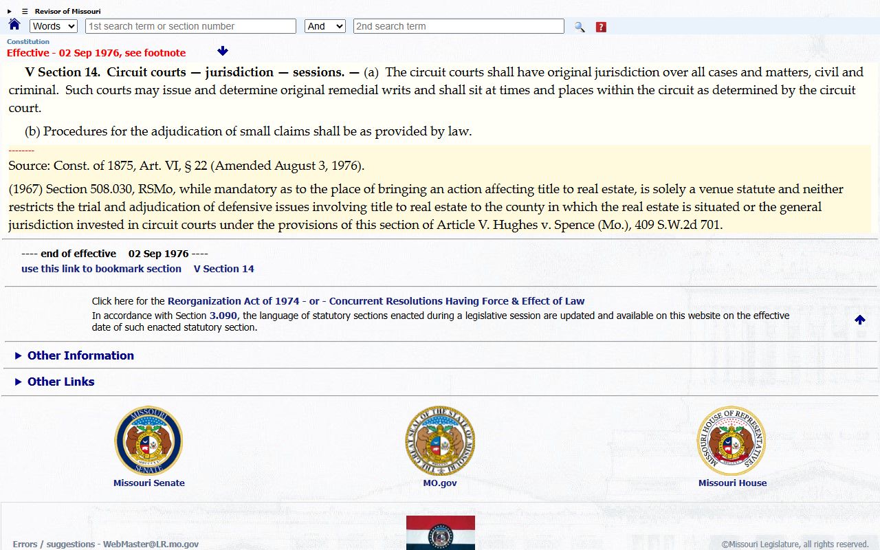 Nodaway County court dockets Missouri circuit court jurisdiction