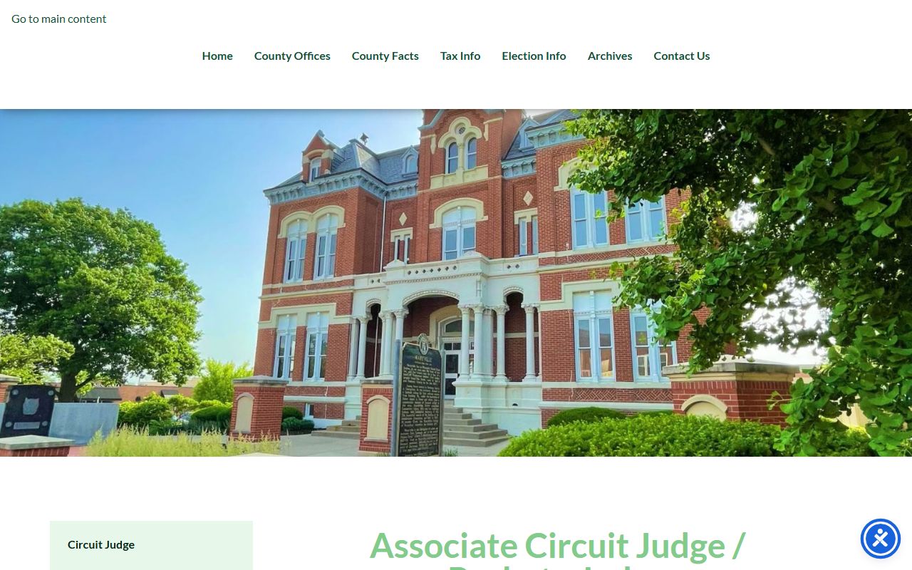 Nodaway County Court records Associate Circuit and Probate Judge page