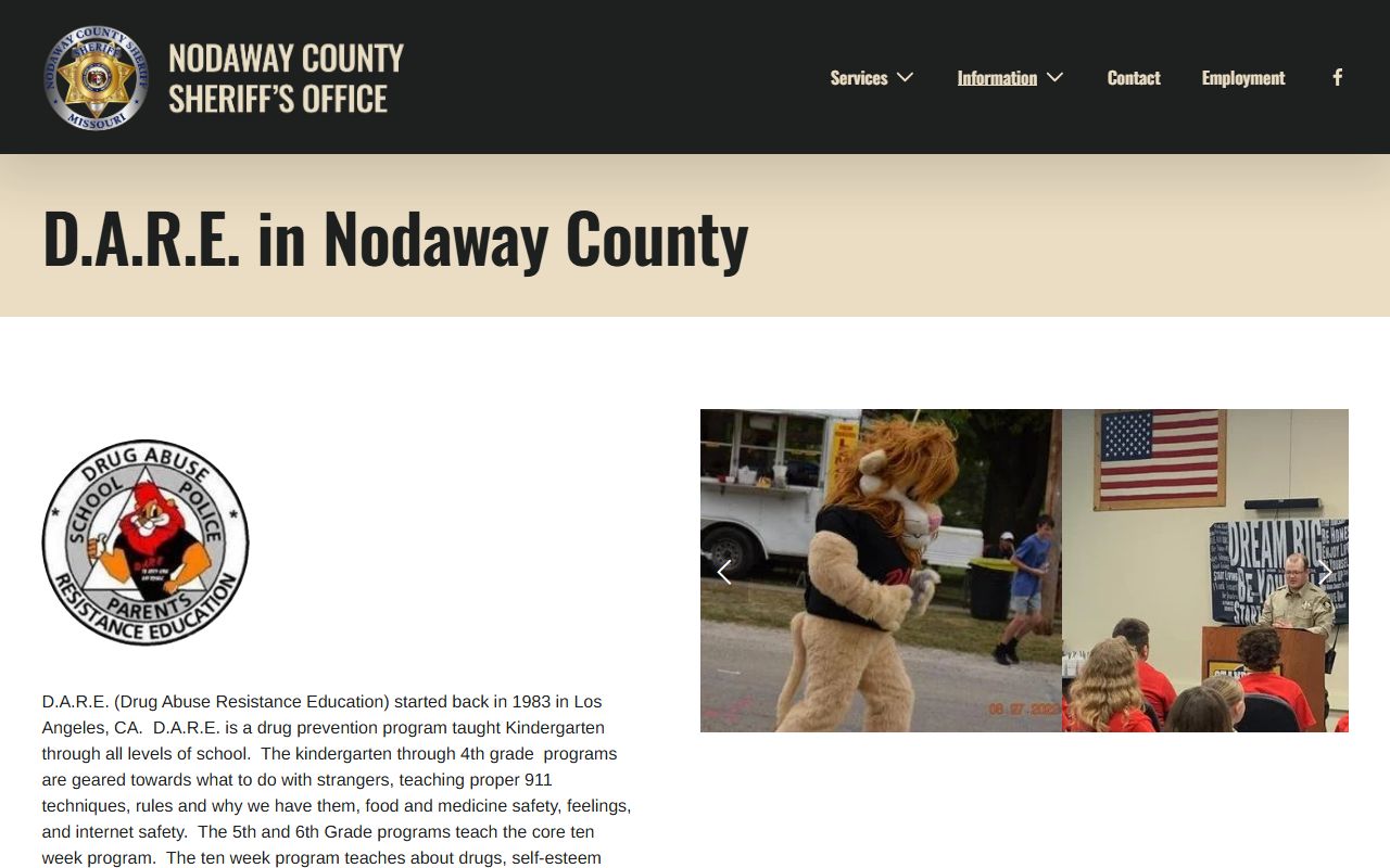 Nodaway County inmate search sheriff DARE source
