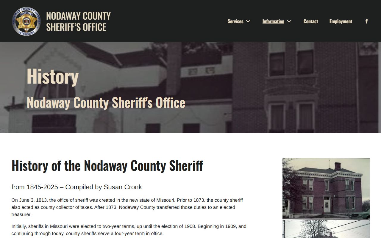 Nodaway County inmate search sheriff history source