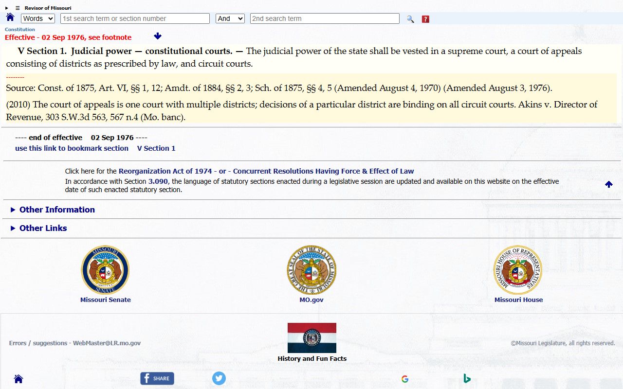 Nodaway County Circuit Clerk records Missouri judicial power